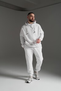 Фото - Теплый оверсайз костюм от Intruder в белом цвете - Men box