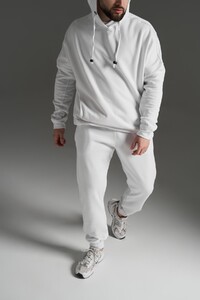Фото - Теплый оверсайз костюм от Intruder в белом цвете - Men box