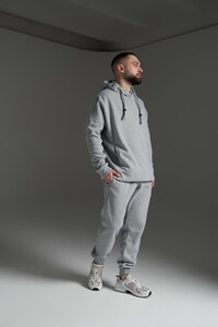 Фото - Спортивный оверсайз костюм на флисе Intruder серого цвета - Men box