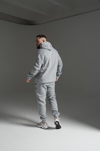 Фото - Спортивный оверсайз костюм на флисе Intruder серого цвета - Men box