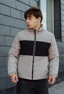 Фото - Двухцветная демисезонная куртка Staff le light gray & black - Men box