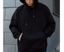 Фото - Однотонне оверсайз худі Staff black basic oversize fleece - Men box
