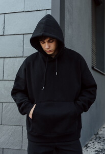 Фото - Однотонне оверсайз худі Staff black basic oversize fleece - Men box