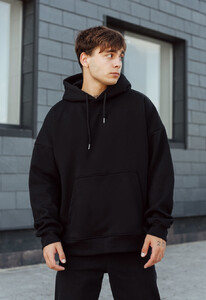 Фото - Однотонне оверсайз худі Staff black basic oversize fleece - Men box
