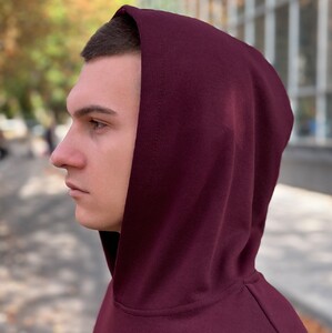 Фото - Однотонне худі для чоловіків від Pobedov бордового кольору - Men box