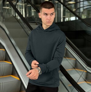 Фото - Спортивне худі від бренду Pobedov темно-зеленого кольору - Men box