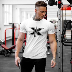 Фото - Мужская спортивная футболка Alpha белого цвета - Men box