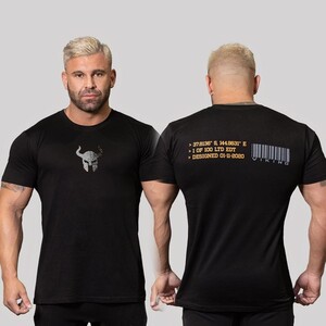 Фото - Мужская черная футболка Alpha для занятий спортом - Men box