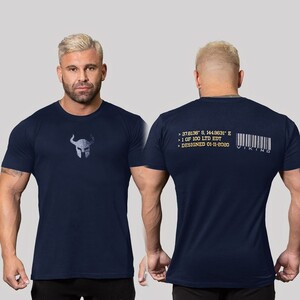 Фото - Темно-синяя мужская футболка Alpha спортивная - Men box