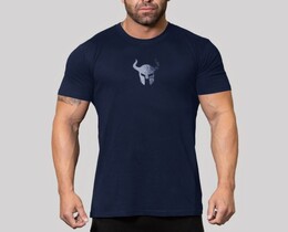 Фото - Темно-синяя мужская футболка Alpha спортивная - Men box