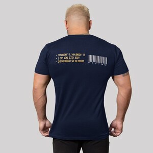 Фото - Темно-синяя мужская футболка Alpha спортивная - Men box