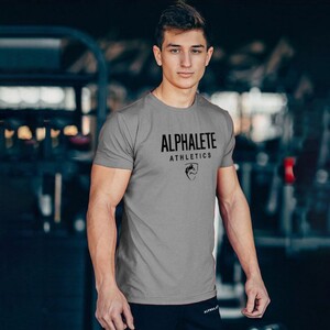 Фото - Футболка для спорта от бренда Alpha серого цвета - Men box