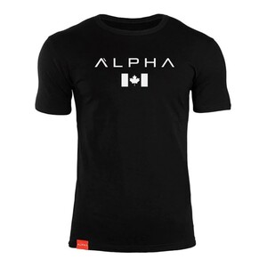 Фото - Брендована футболка для спорту Alpha чорного кольору - Men box