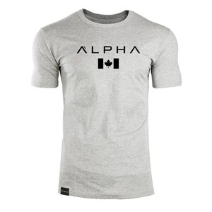 Фото - Сіра футболка від Alpha для занять спортом - Men box