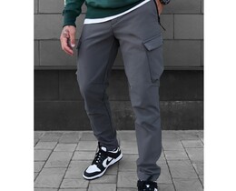 Фото - Утеплені зимові штани Staff st cargo gray fleece - Men box