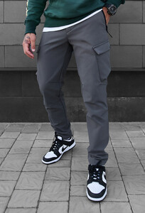 Фото - Утепленные зимние штаны Staff st cargo gray fleece - Men box