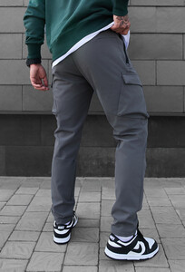 Фото - Утепленные зимние штаны Staff st cargo gray fleece - Men box