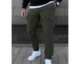 Фото - Утеплені штани кольору хакі Staff st cargo khaki fleece - Men box