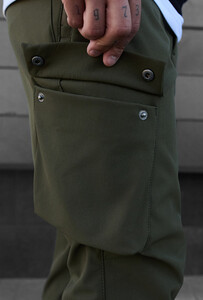 Фото - Утеплені штани кольору хакі Staff st cargo khaki fleece - Men box