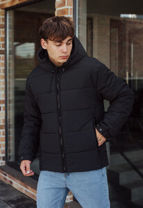 Фото - Однотонная зимняя куртка Staff kob black - Men box