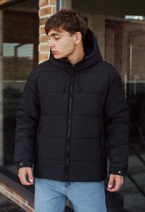 Фото - Однотонная зимняя куртка Staff kob black - Men box