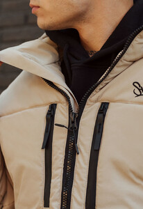 Фото - Зимняя куртка бежевого цвета Staff beige logo - Men box
