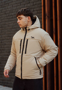 Фото - Зимняя куртка бежевого цвета Staff beige logo - Men box
