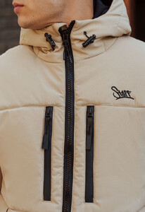 Фото - Зимняя куртка бежевого цвета Staff beige logo - Men box
