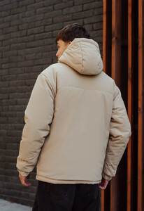 Фото - Зимняя куртка бежевого цвета Staff beige logo - Men box