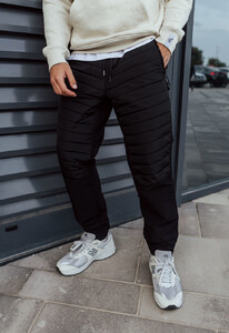 Фото - Чорні утеплені штани для чоловіків Staff ap microfleece black - Men box