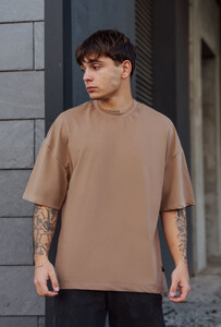 Фото - Однотонна оверсайз футболка Staff brown oversize basic - Men box