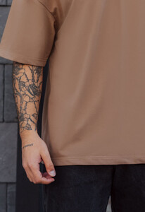 Фото - Однотонна оверсайз футболка Staff brown oversize basic - Men box