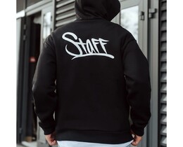 Фото - Універсальне чорне худі Staff black logo back oversize fleece - Men box