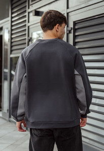 Фото - Свитшот серого цвета Staff gray logo oversize fleece - Men box
