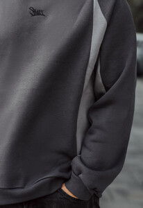 Фото - Свитшот серого цвета Staff gray logo oversize fleece - Men box
