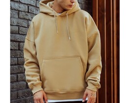 Фото - Тепле оверсайз худі Staff beige basic oversize fleece - Men box