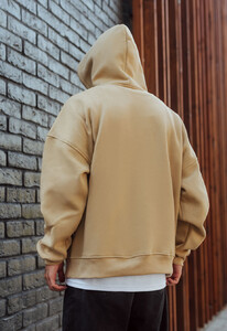 Фото - Теплое оверсайз худи Staff beige basic oversize fleece - Men box