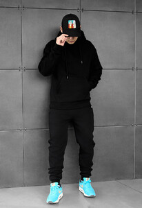 Фото - Теплый спортивный костюм Staff jax black oversize fleece - Men box