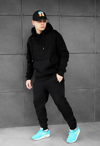 Фото - Теплый спортивный костюм Staff jax black oversize fleece - Men box