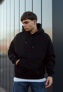 Фото - Зимове однотонне худі Staff black oversize fleece - Men box