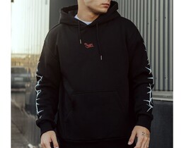 Фото - Теплое черное худи Staff prickle & logo fleece - Men box