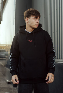 Фото - Теплое черное худи Staff prickle & logo fleece - Men box