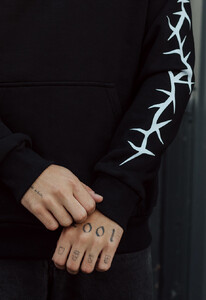 Фото - Теплое черное худи Staff prickle & logo fleece - Men box