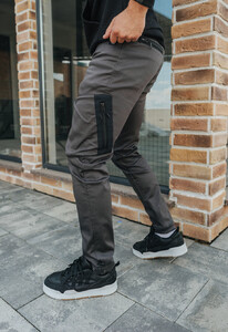 Фото - Серые утепленные штаны Staff coa cargo gray fleece - Men box