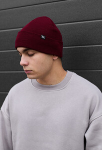 Фото - Однотонна шапка бордового кольору Staff bordo basic - Men box