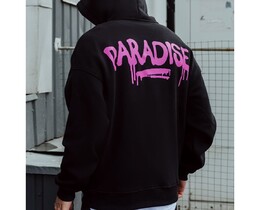 Фото - Черное худи с розовым принтом Staff paradise oversize fleece - Men box