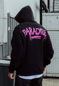 Фото - Черное худи с розовым принтом Staff paradise oversize fleece - Men box