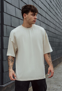 Фото - Бежева оверсайз футболка Staff light beige oversize - Men box
