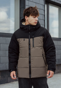 Фото - Двухцветная зимняя куртка Staff pl khaki & black - Men box