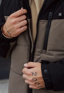 Фото - Двухцветная зимняя куртка Staff pl khaki & black - Men box